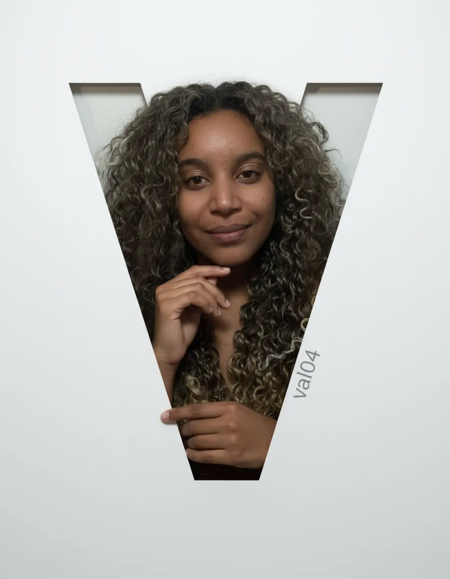 High-Resolution DSLR Letter “V” Cutout Portrait