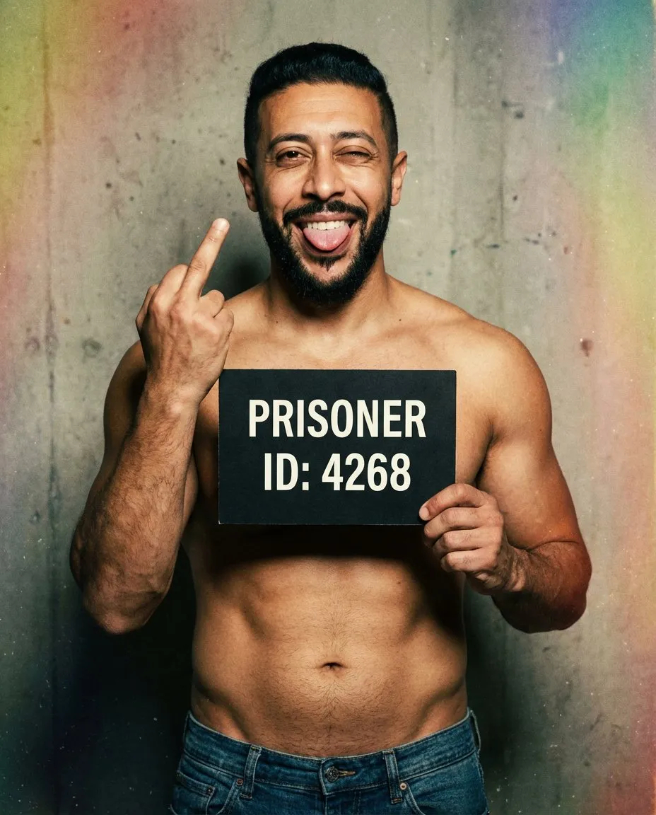 Dramatic Prisoner Portrait with Vintage Film Filter Photography