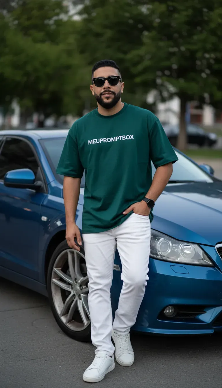 Cinematic Full Body Street Portrait With Transformer Car Style