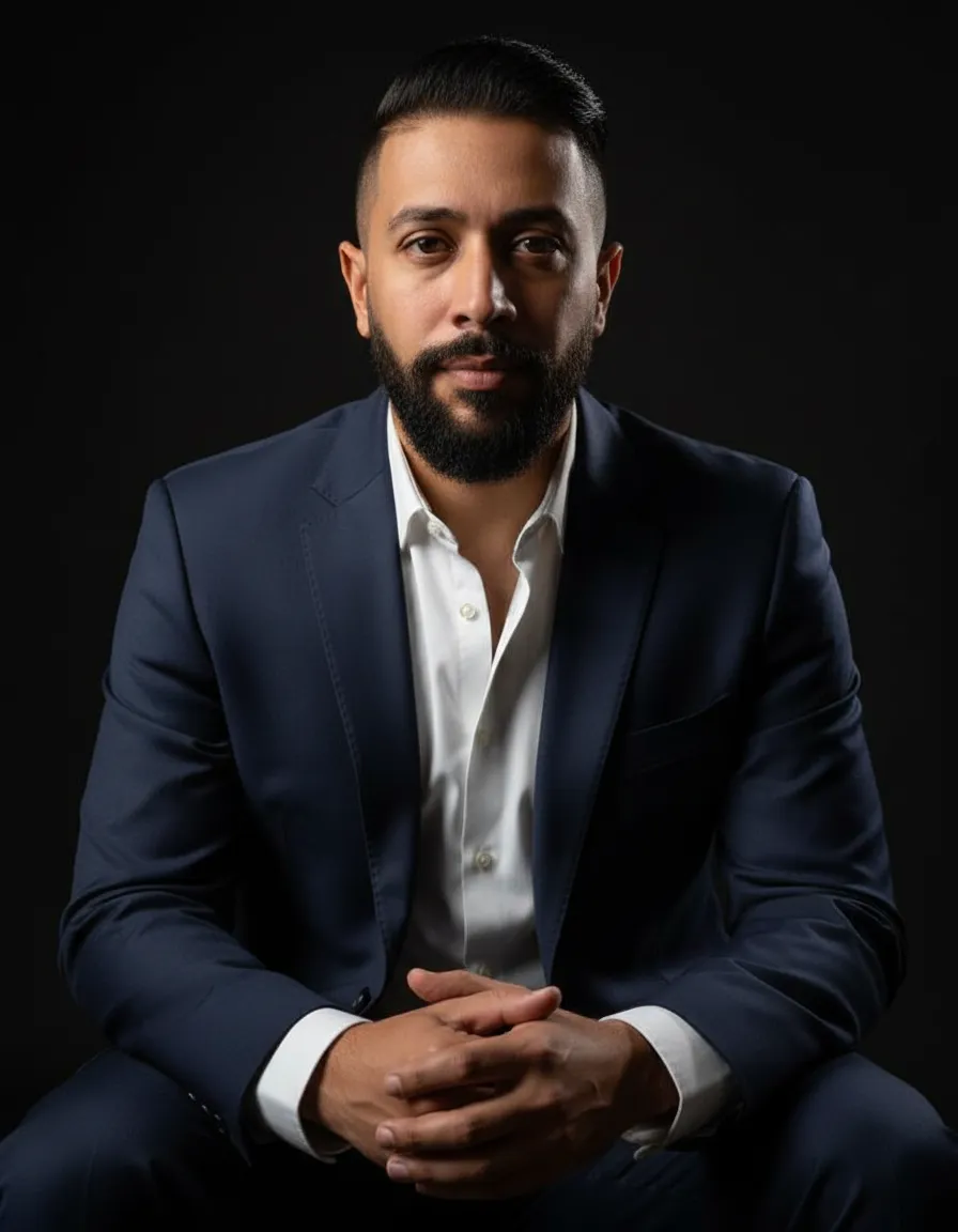 Cinematic Authoritative Seated Portrait Template