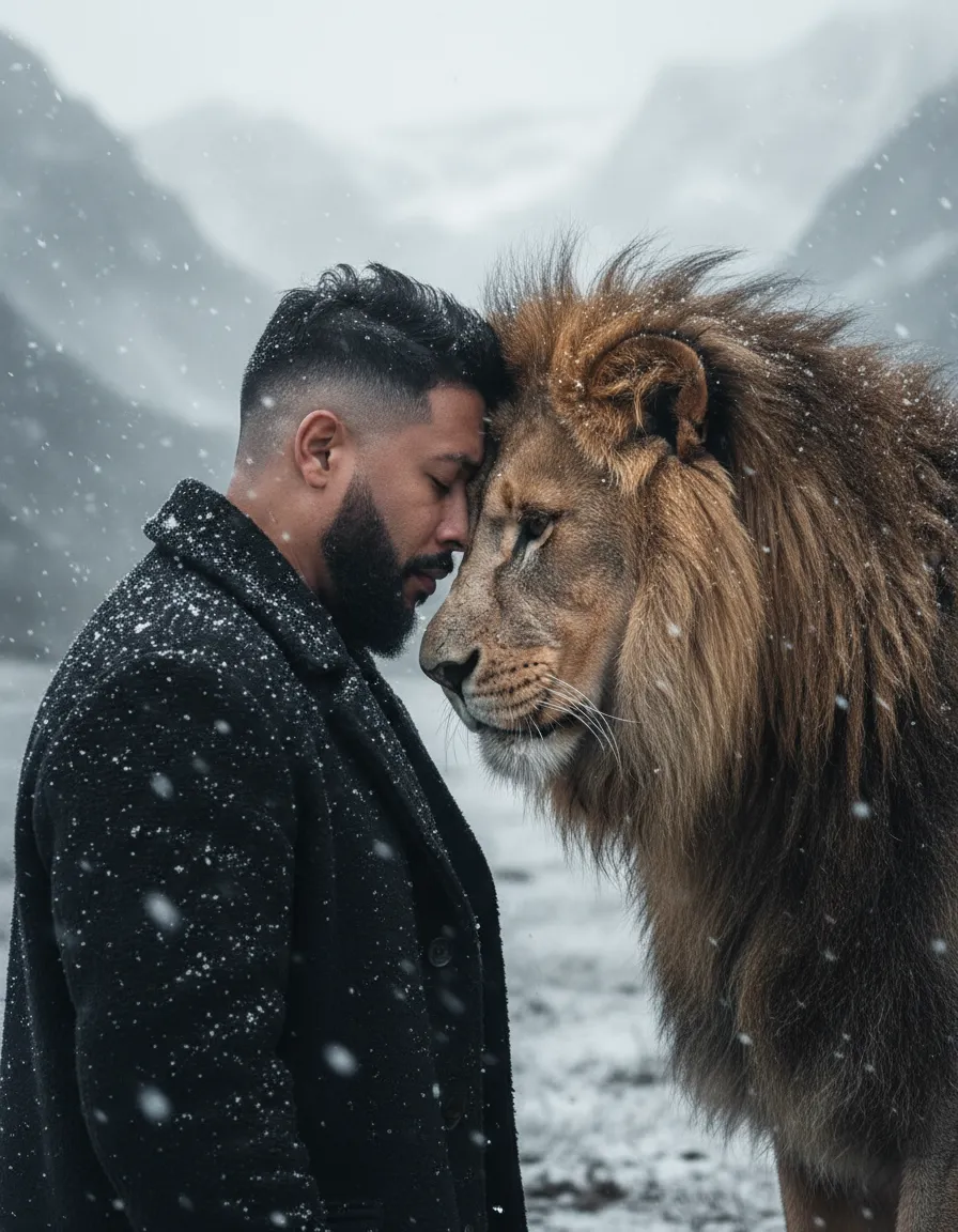 Man and Lion — A Silent Bond