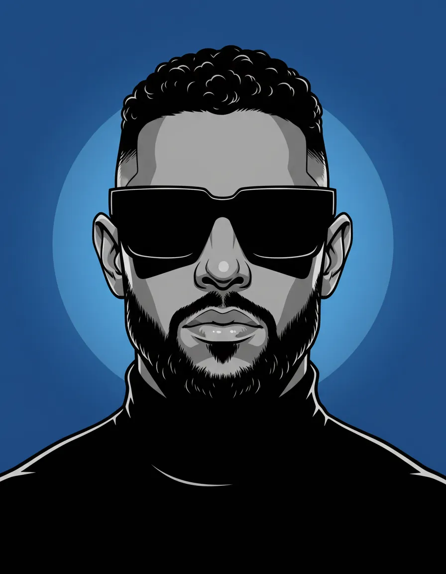 Electric Blue Graphic Novel Editorial Poster Template