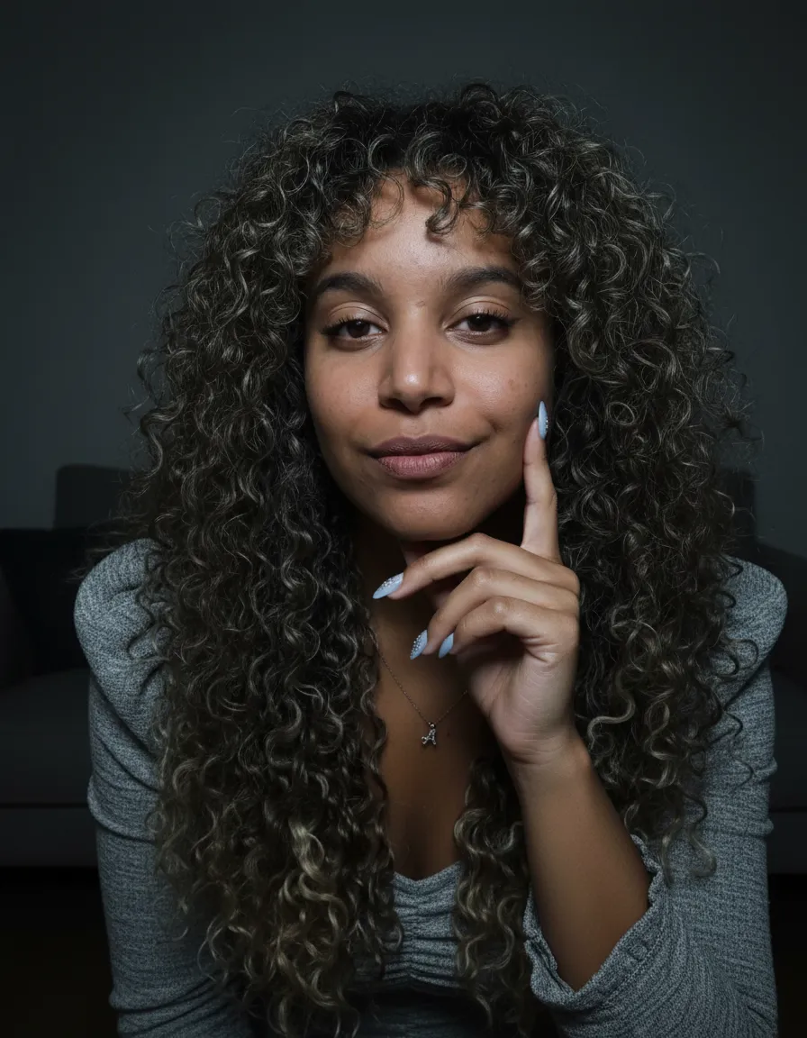 Ultra-Realistic Flashlit Close-Up Noir Selfie