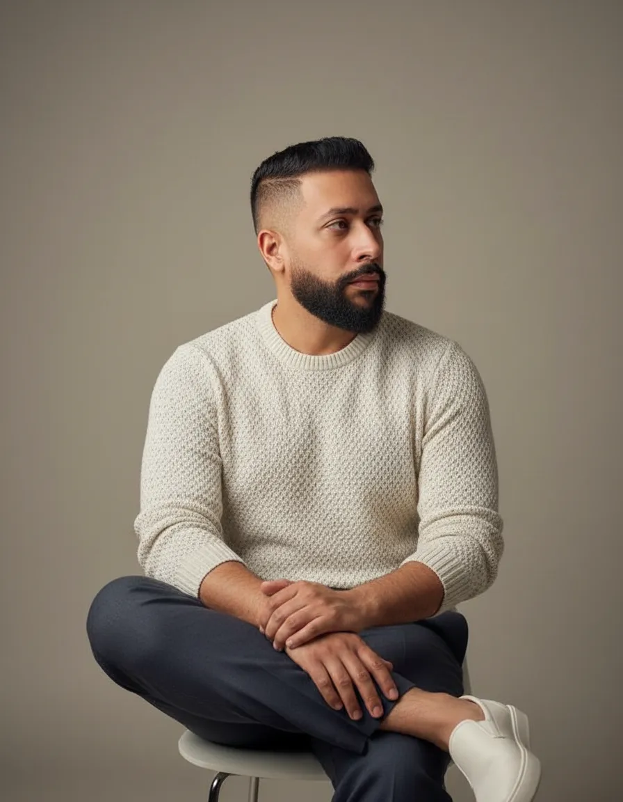 Contemplative Minimalist Editorial Studio Portrait Template