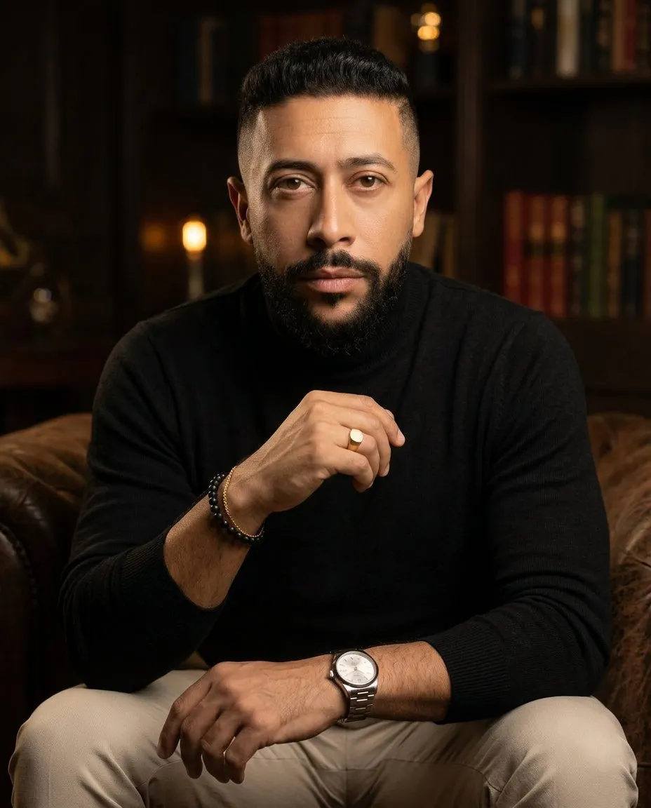 Therapeutic Cinematic Portrait in Warm Clinic Interior