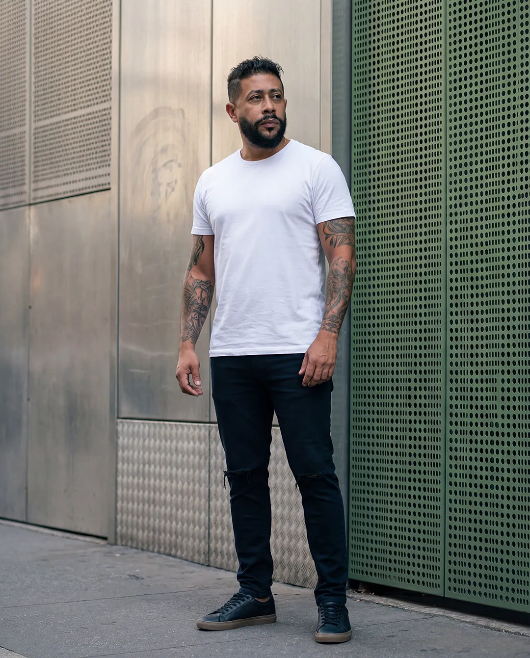 Minimalist Urban Street Style Full-Body Editorial Portrait Template