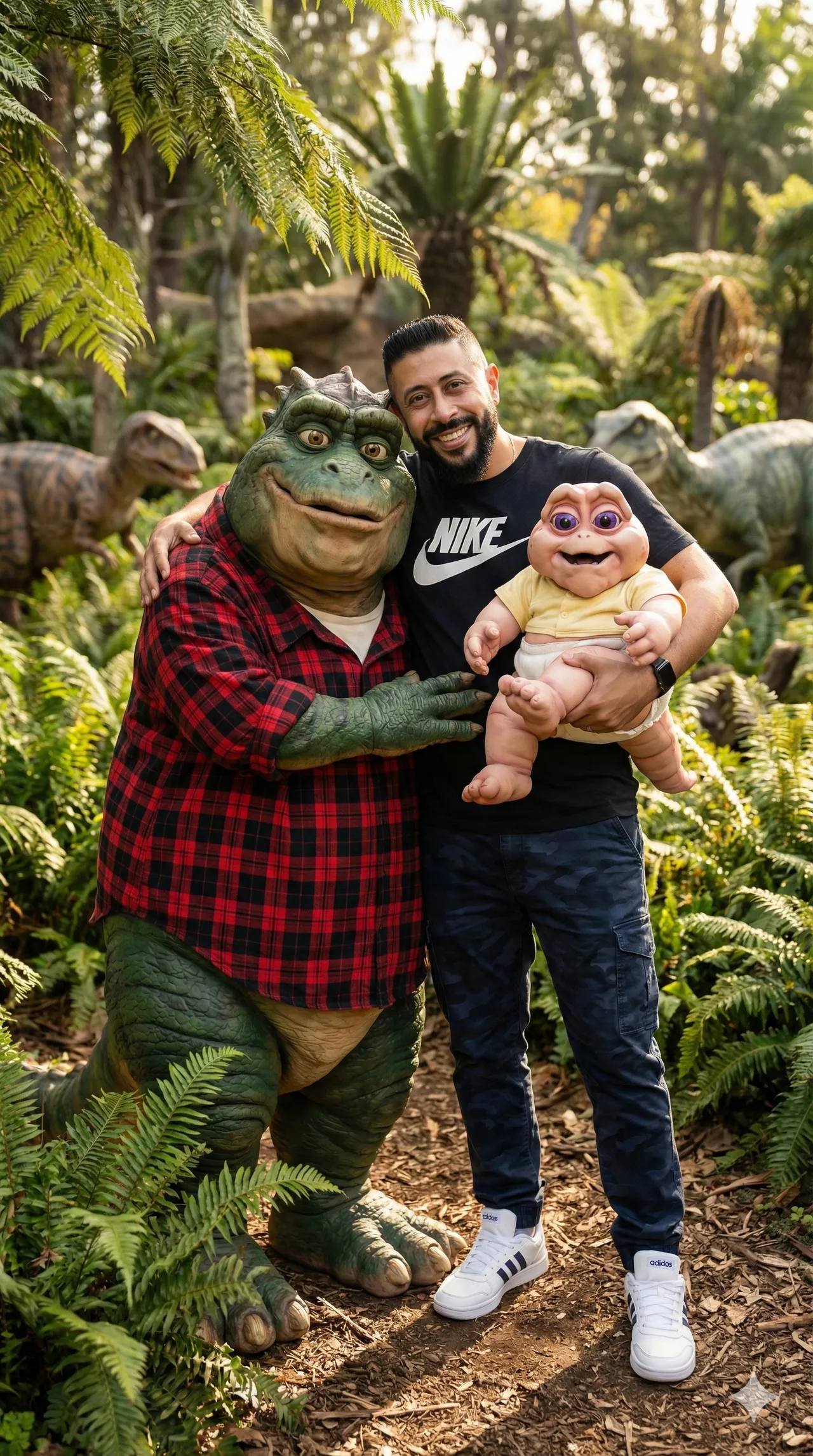 Man Meeting Earl & Baby Sinclair in Dinosaurs Park