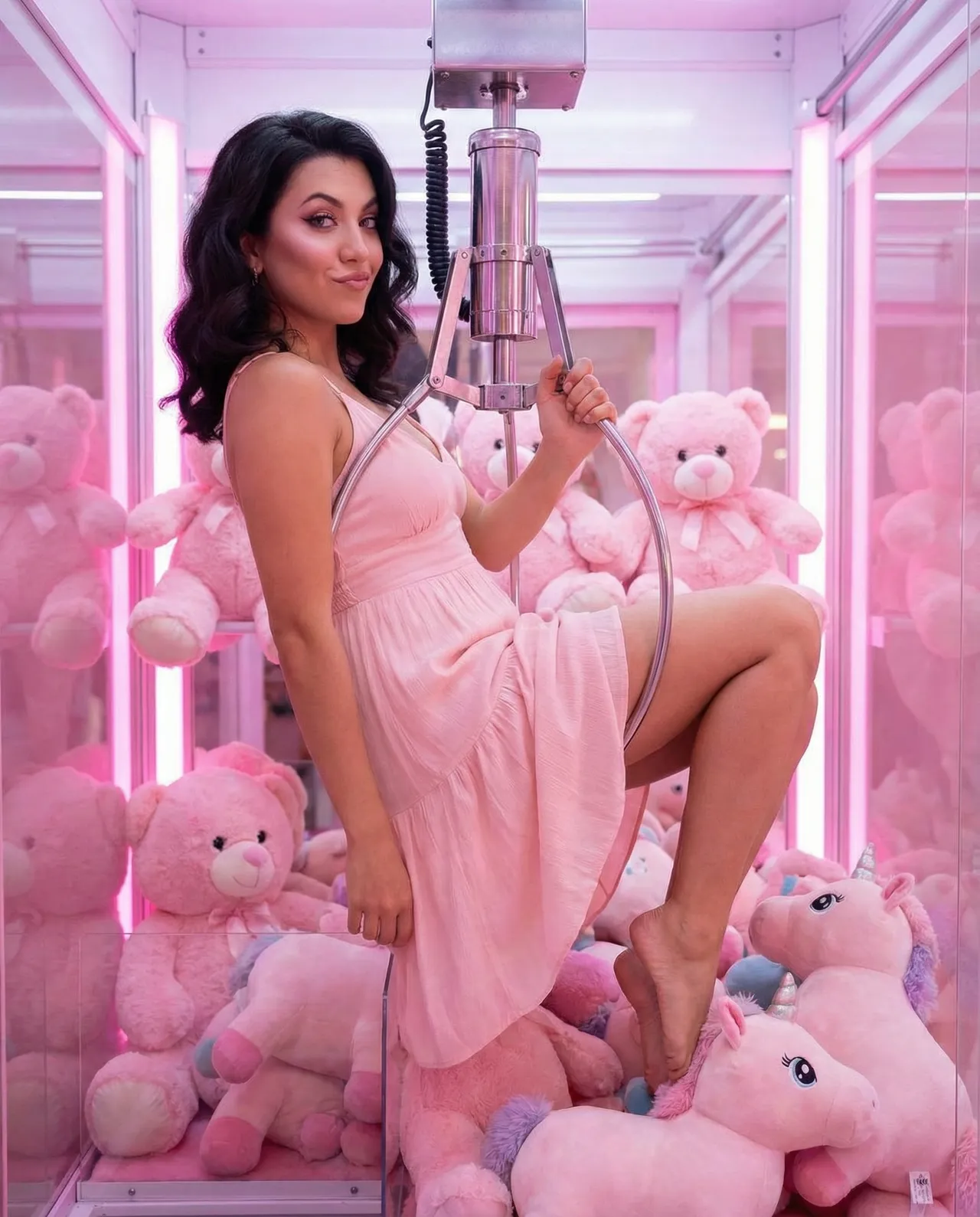 Kawaii Glamour Claw Machine Fantasy Portrait Template