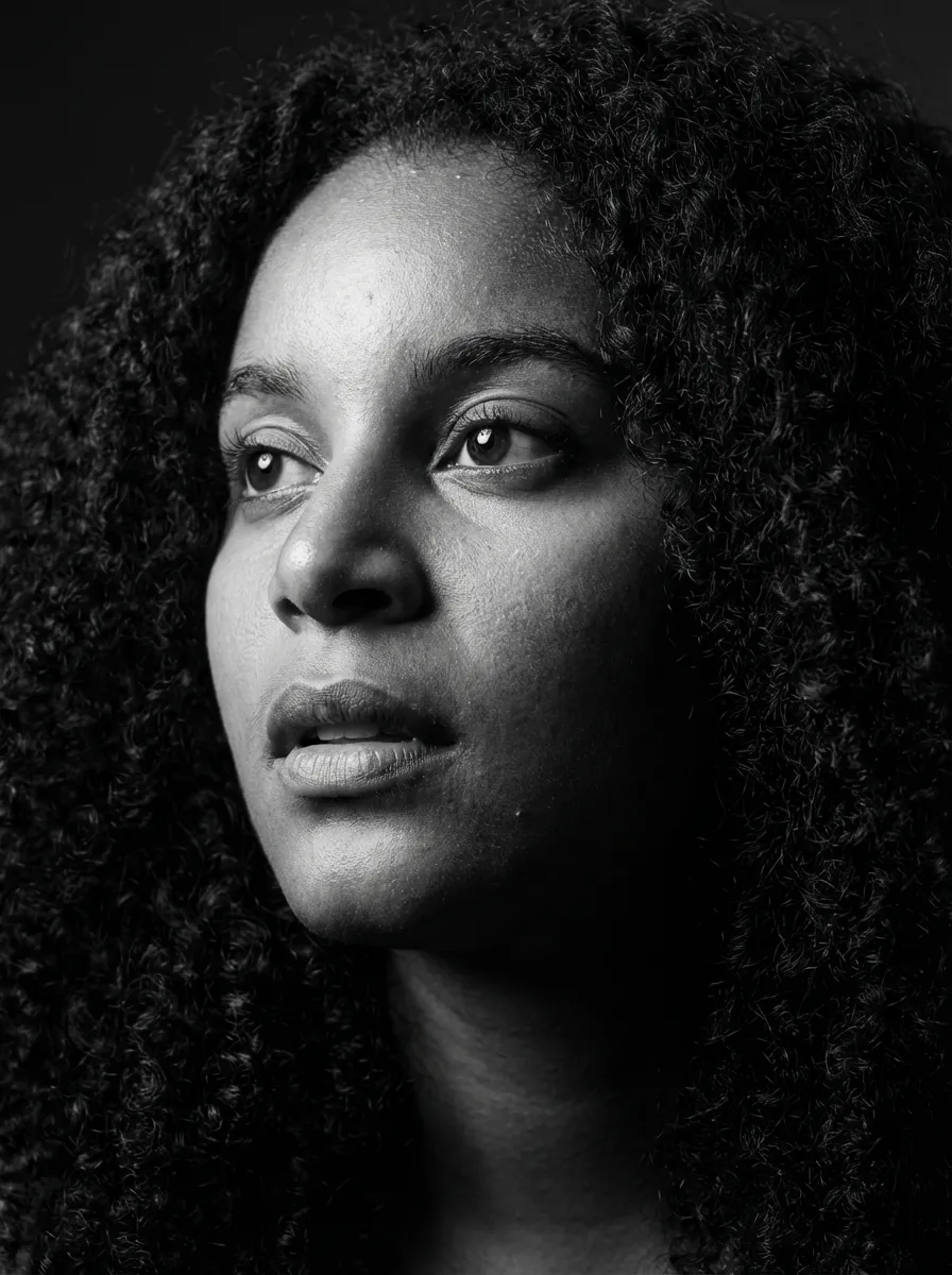 Dramatic Black and White Portrait