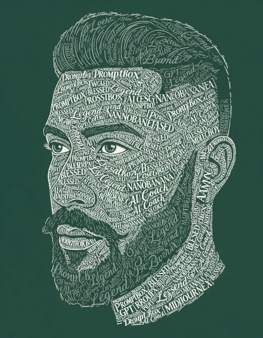Typographic Calligraphy Portrait Face Profile Template