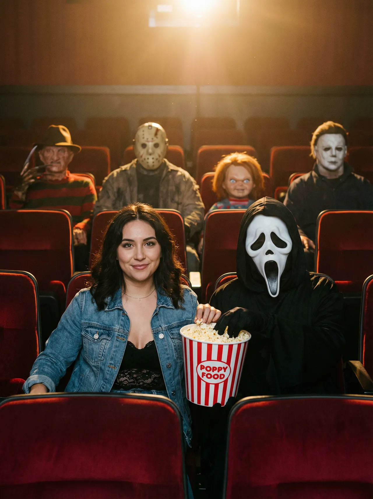 Cinematic Surreal Movie Theater Scene